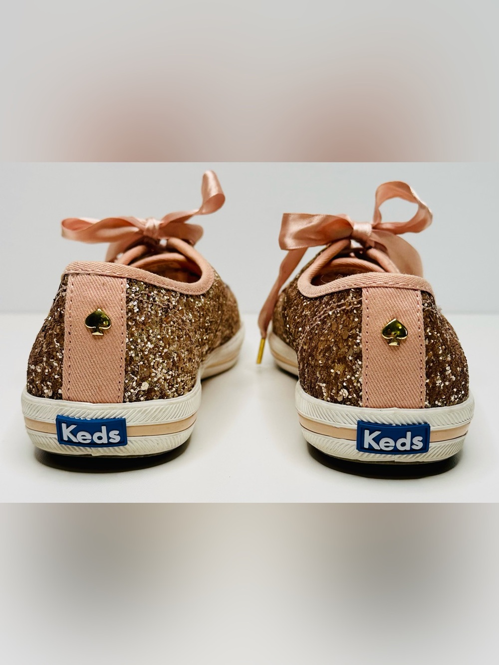 Keds X Kate Spade New York Rose Gold Glitter Sneakers Tennis Shoes - Picture 8 of 16